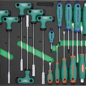 Jonnesway 21 Db-os Marokkulcs és csavarhúzó tálcás készlet