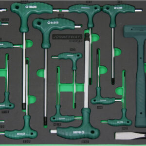 Jonnesway 16 db-os kétirányú, hatlapú kulcskészlet és 5 db-os kalapácsvéső készlet